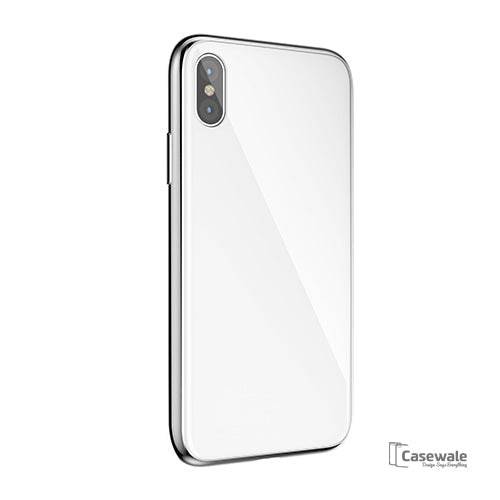 Luxury Crome Series 9H Glass Case for Apple iPhone XS