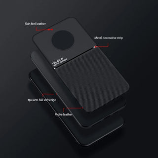 IQS Design Soft Leather Texture Case with Magnetic Car Vent For Oneplus 7T / 7T Pro