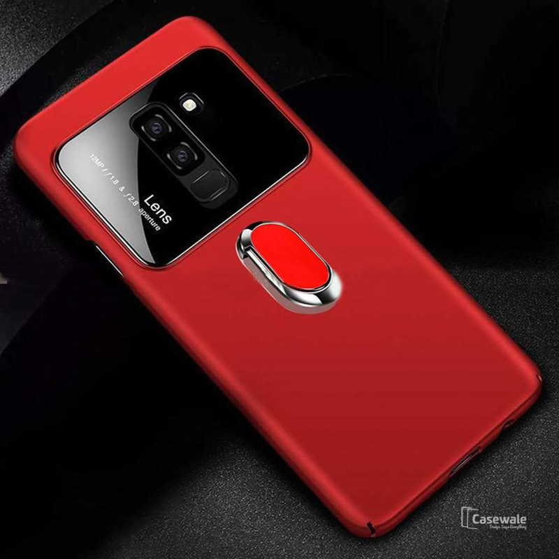 Luxury Mirror Effect Ring Bracket Case For Galaxy A6 Plus