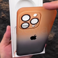 iPhone 14 Series Gradient Frosted Lanyard Case with Lens Protector & Wrist Strap