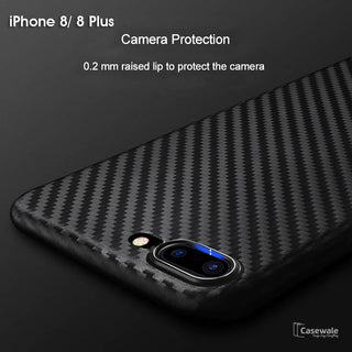 iPhone 8/ 8 Plus Black Original Carbon Fiber Ultra-thin Protection Case