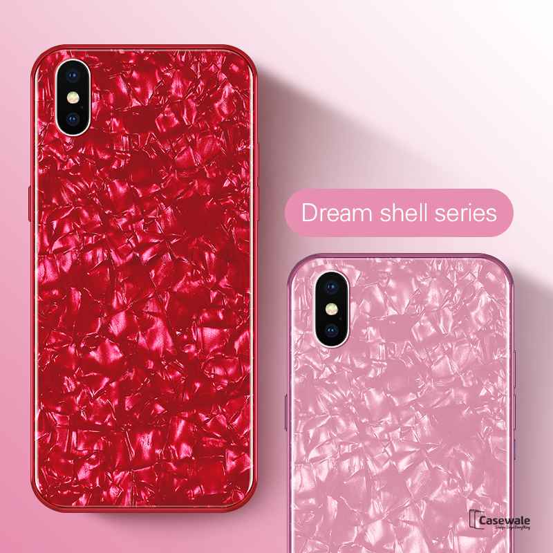 Luxury Marble Pattern Tempered Glass Case For Apple iPhone X