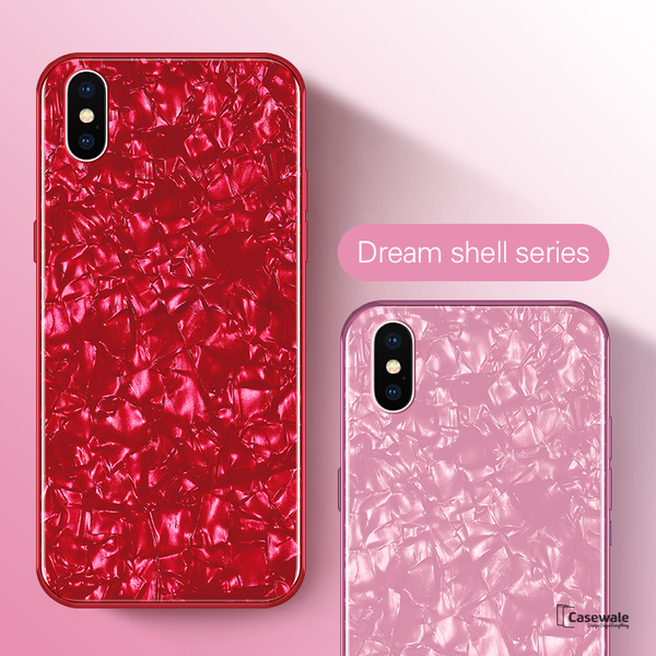Luxury Marble Pattern Tempered Glass Case For Apple iPhone X