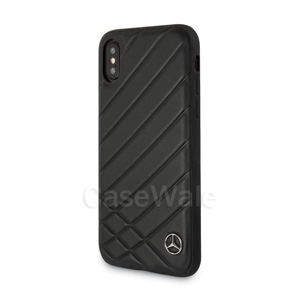 Mercedes Benz Pattern II Genuine Leather Hard Case for iPhone X