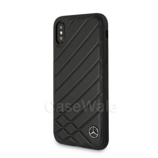 Mercedes Benz Pattern II Genuine Leather Hard Case for iPhone X