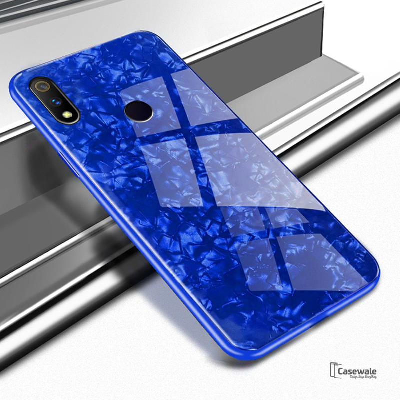Luxury Marble Pattern Tempered Glass Case for Oppo Realme 3 Pro