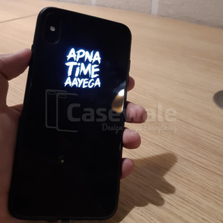 Luxury Smooth Glass Apna Time Ayega LED Light Case For iPhone XS Max