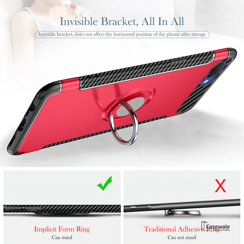 Luxury Armor Magnetic Car Holder Case for Oppo F9 Pro