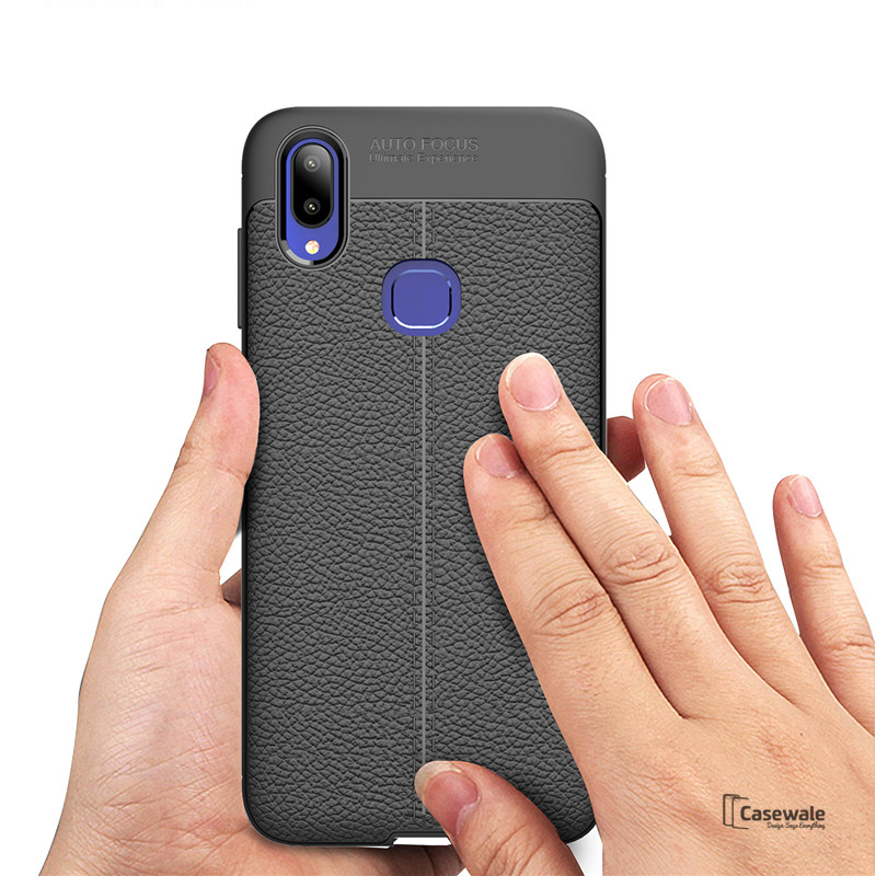Luxury Auto Focus Leather Texture Case For Vivo V11