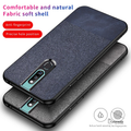Dual Color Leather + Natural Cloth Texture Case For Oppo F11 Pro