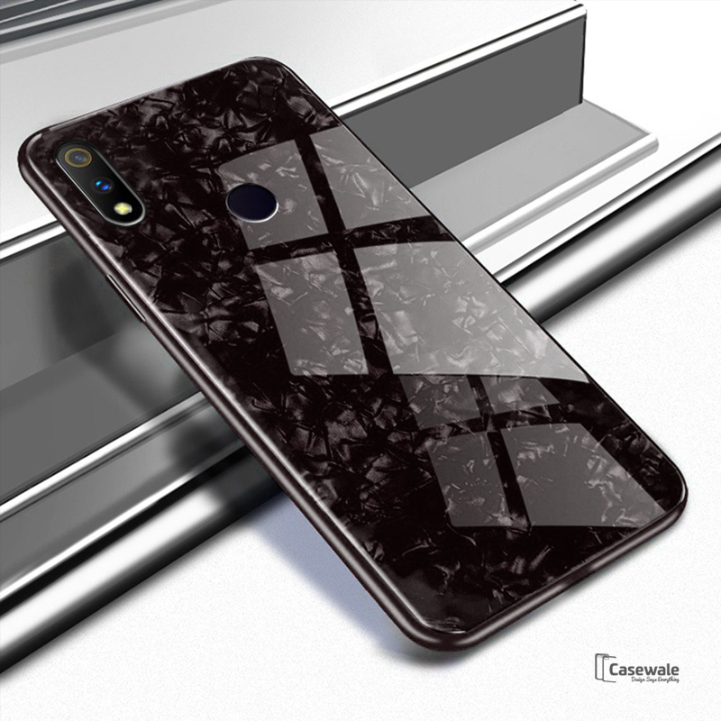 Luxury Marble Pattern Tempered Glass Case for Oppo Realme 3 Pro