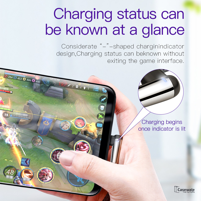 Baseus 90 Degree Lighting USB Type C Cable For Samsung