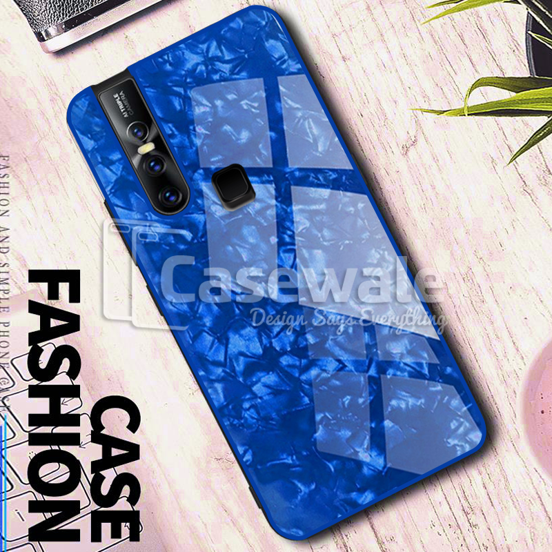 Luxury Marble Pattern Tempered Glass Case for Vivo V15
