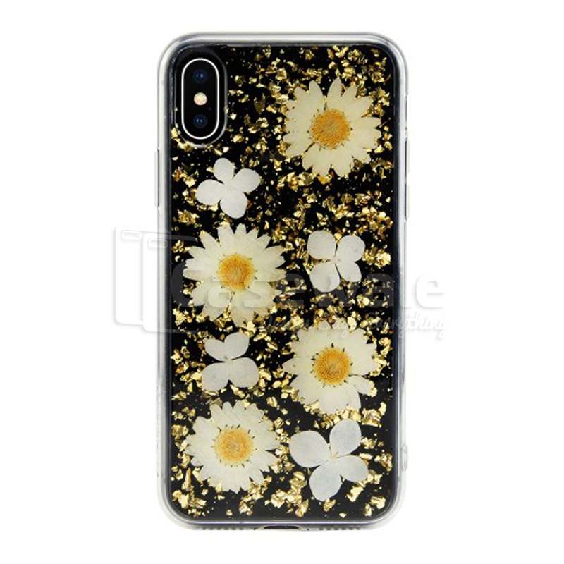 Original Flash Foil Petals Genuine Flower Case for iPhone XS