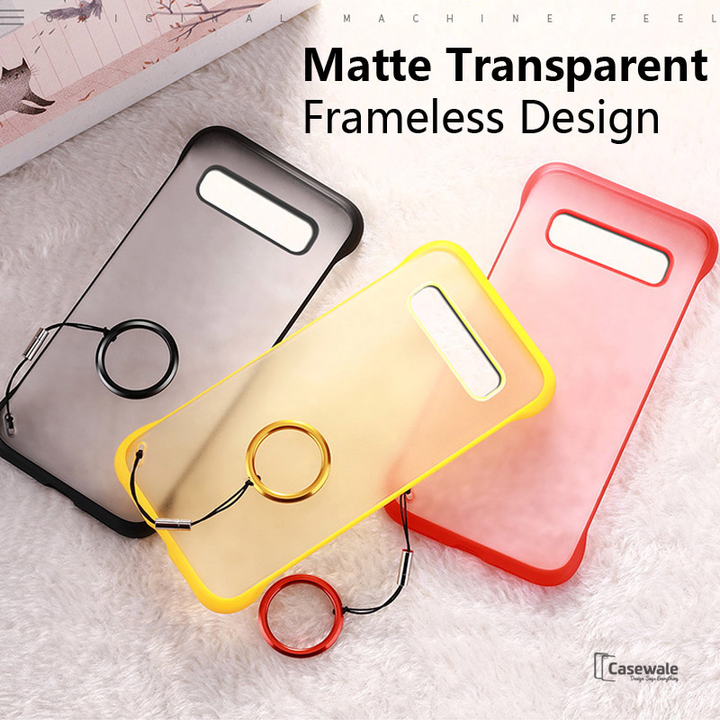 Luxury Frameless Semi Transparent Ring Finger Case for Galaxy S10/ S10 Plus