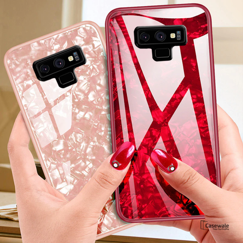 Luxury Marble Pattern Tempered Glass Case for Galaxy Note 9