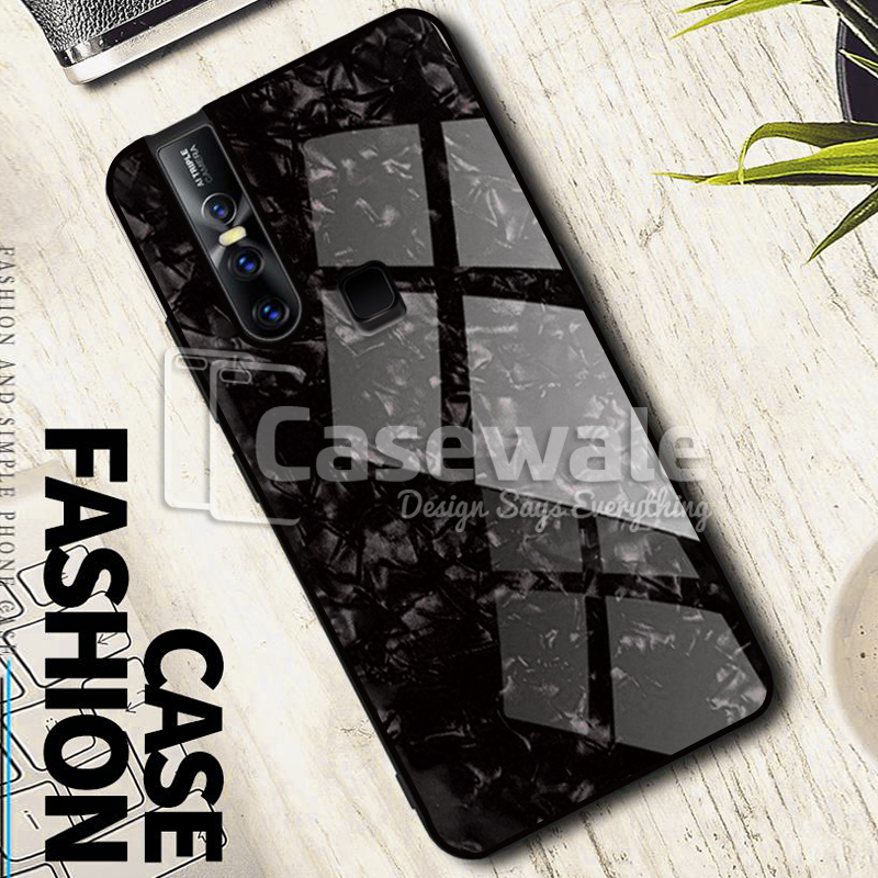 Luxury Marble Pattern Tempered Glass Case for Vivo V15 Pro
