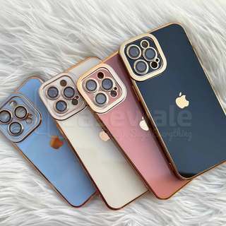 iPhone 13 Series Glass Case with Golden Edges