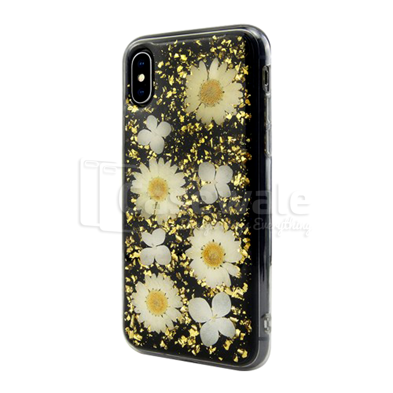 Original Flash Foil Petals Genuine Flower Case for iPhone XS