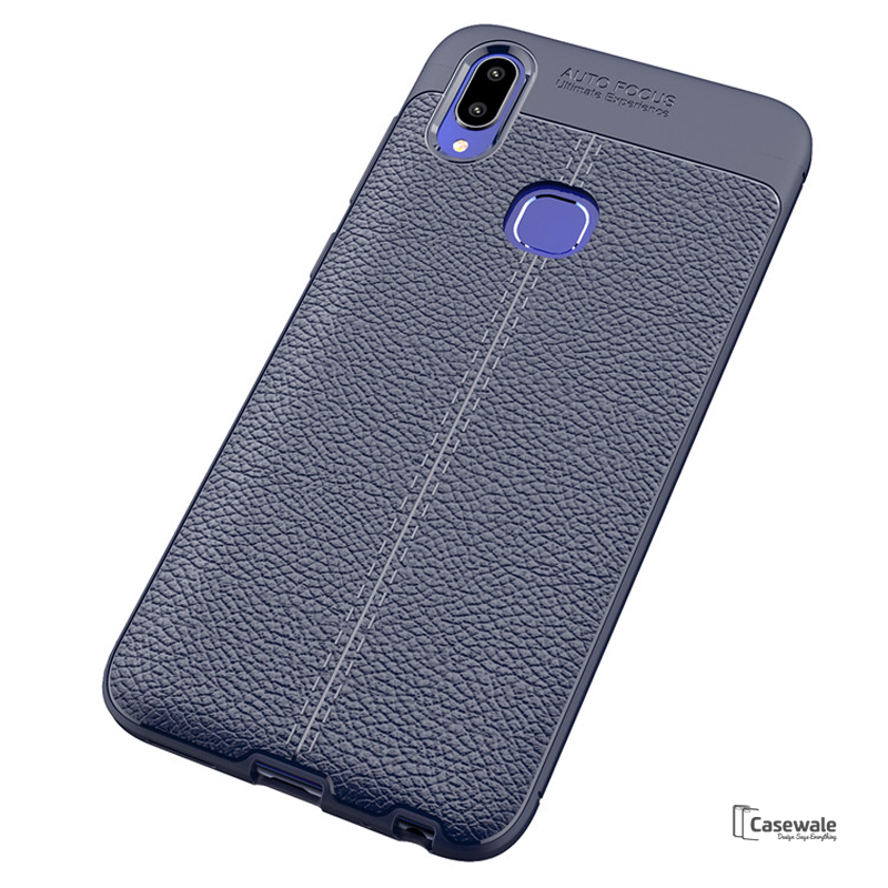 Luxury Auto Focus Leather Texture Case For Vivo V11