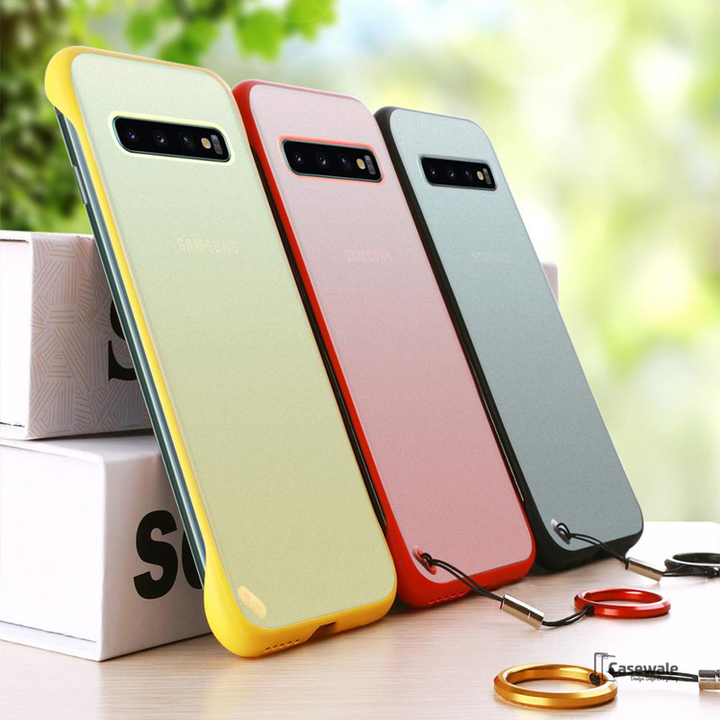 Luxury Frameless Semi Transparent Ring Finger Case for Galaxy S10/ S10 Plus