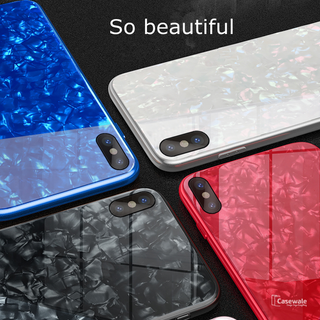 Luxury Marble Pattern Tempered Glass Case For Apple iPhone X