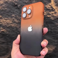 iPhone 14 Series Gradient Frosted Lanyard Case with Lens Protector & Wrist Strap