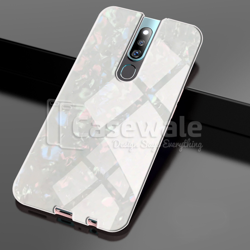 Luxury Marble Pattern Tempered Glass Case for Oppo F11 Pro