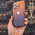 iPhone 14 Series Gradient Frosted Lanyard Case with Lens Protector & Wrist Strap