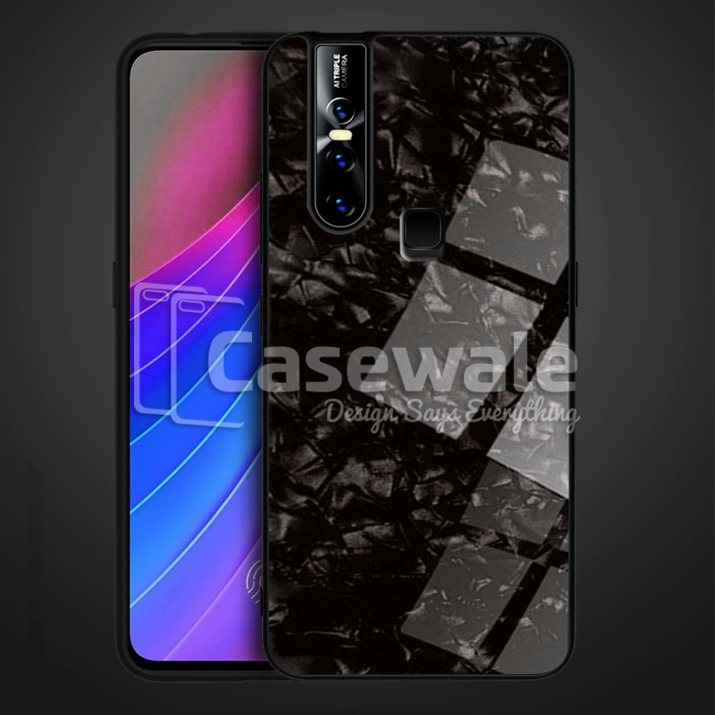 Luxury Marble Pattern Tempered Glass Case for Vivo V15