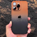 iPhone 14 Series Gradient Frosted Lanyard Case with Lens Protector & Wrist Strap