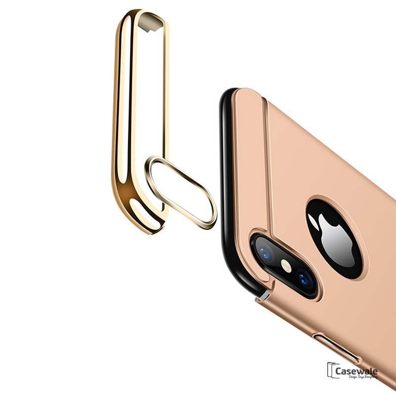 Luxury Electroplating 3 in 1 Case for iPhone X
