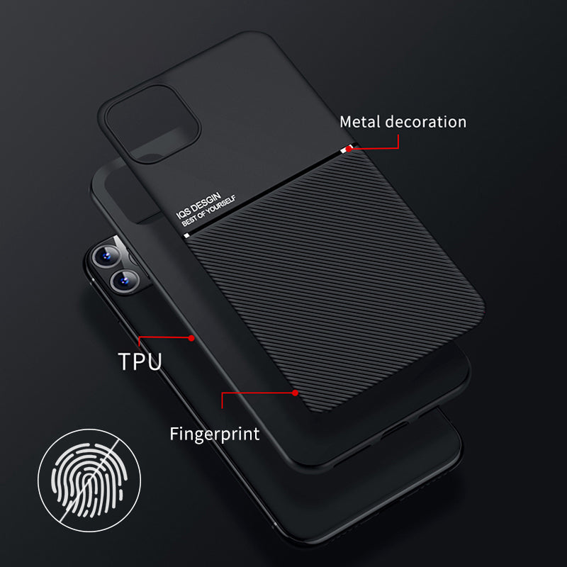 IQS Design Soft Leather Texture Case with Magnetic Car Vent For iPhone 11 Series