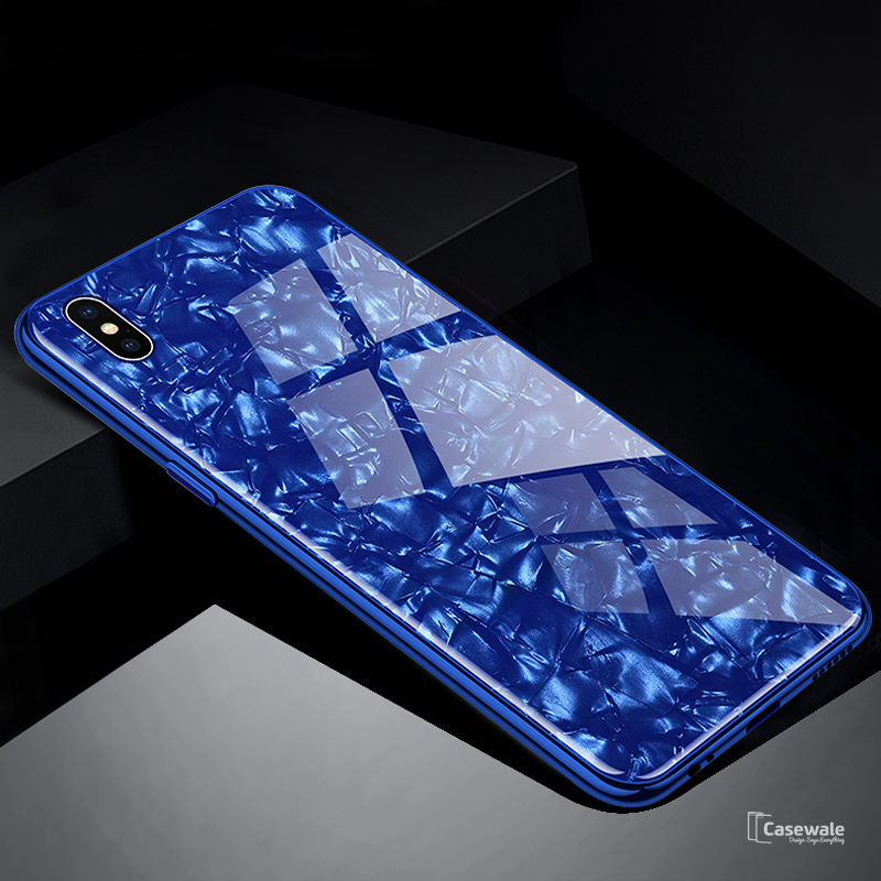 Luxury Marble Pattern Tempered Glass Case For Apple iPhone X