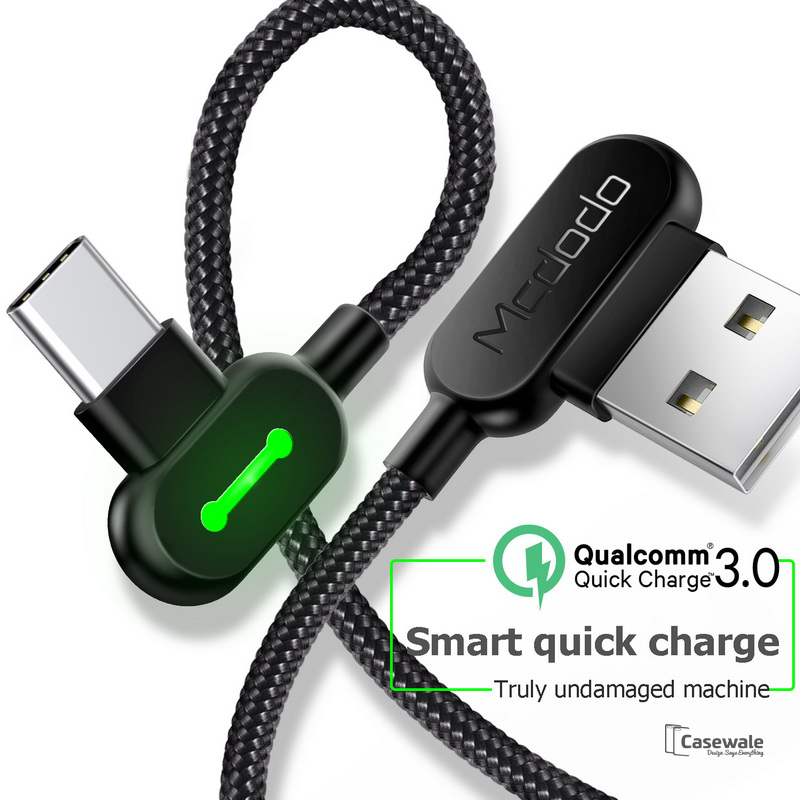 MCDODO 90 Degree Fast Charging Cable for iPhone Type C