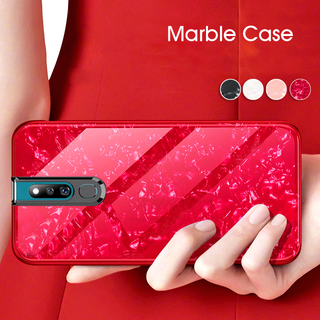 Luxury Marble Pattern Tempered Glass Case for Oppo F11 Pro