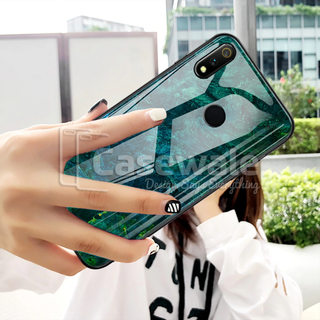 Luxury Artistic Marble Glass Case for Oppo Realme 3 Pro
