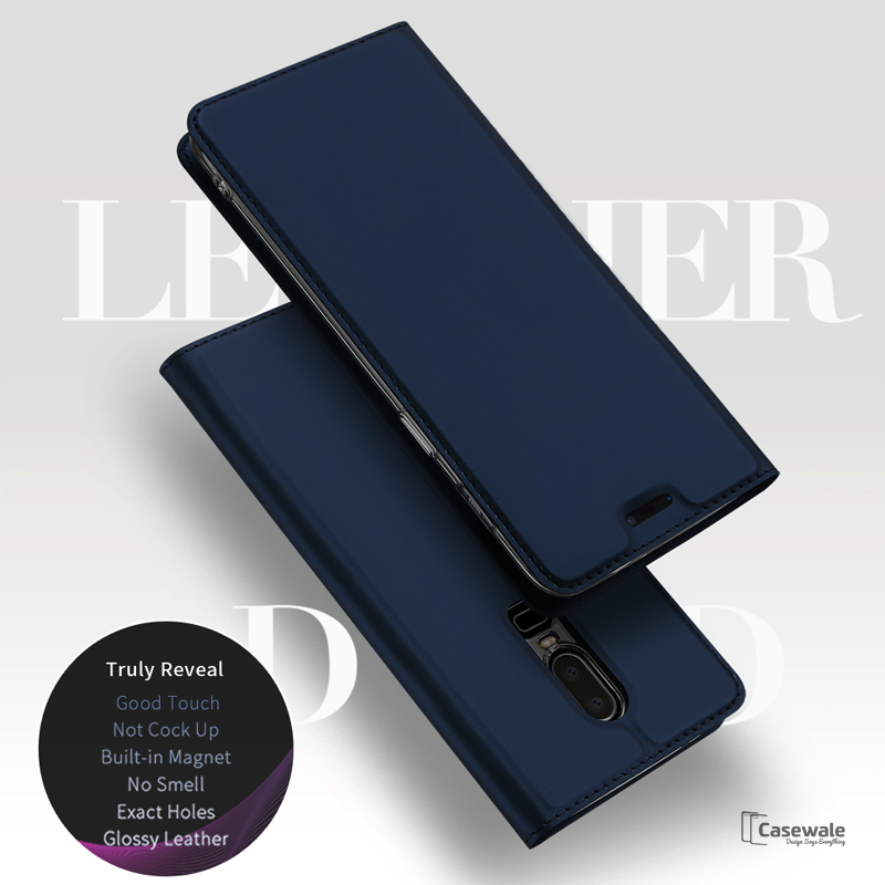 Luxury Leather Wallet Flip Case for OnePlus 6