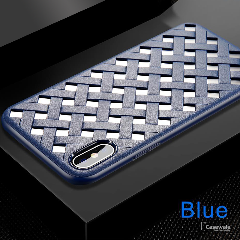 Luxury Grid Weave Hollow Ultra Thin Case for iPhone X