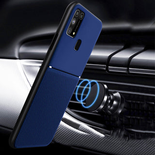 IQS Design Soft Leather Texture Case with Magnetic Car Vent For Galaxy M31