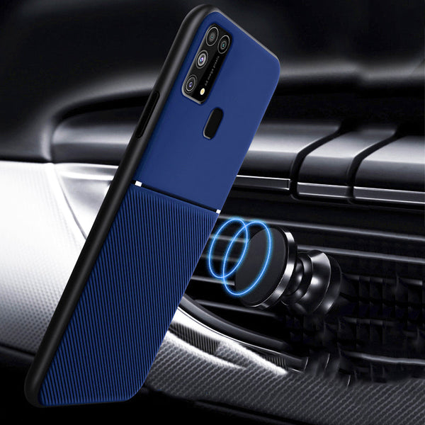 IQS Design Soft Leather Texture Case with Magnetic Car Vent For Galaxy M31