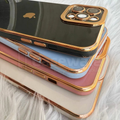 iPhone 13 Series Glass Case with Golden Edges