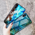 Luxury Artistic Marble Glass Case for iPhone XS