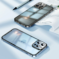 iPhone 13 Series Luxury Stainless Steel Frame Transparent Case