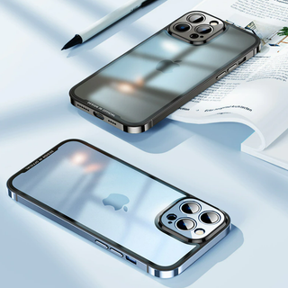 iPhone 13 Series Luxury Stainless Steel Frame Transparent Case
