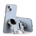 iPhone 13 Series Color Plating Phone Case with 3D Astronaut Holder