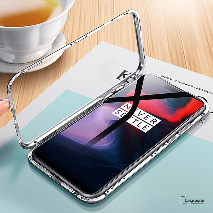 Electronic Auto-Fit Magnetic Glass Case for OnePlus 7