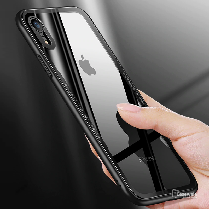 Luxury Gorilla Glass Transparent Glass Case For iPhone XR [Best Selling Case]