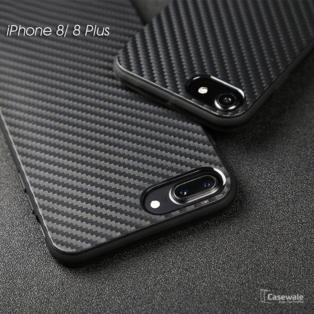 iPhone 8/ 8 Plus Black Original Carbon Fiber Ultra-thin Protection Case