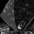 Magnetic Marble Auto-fit Tempered Glass Case for iPhone XS